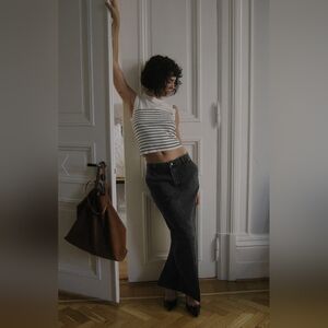 NA-KD Slit Detailed Maxi Denim Skirt